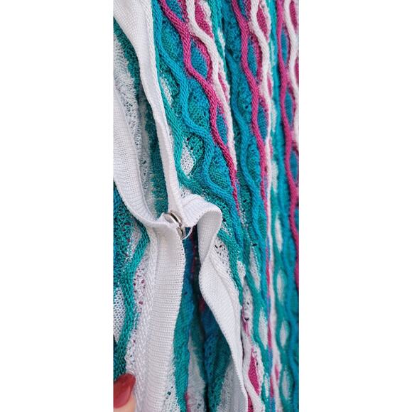 Per Se By Carlisle Women's Knit Wrap Top Woven Embroidered Multicolor Cover Up S - Picture 7 of 12